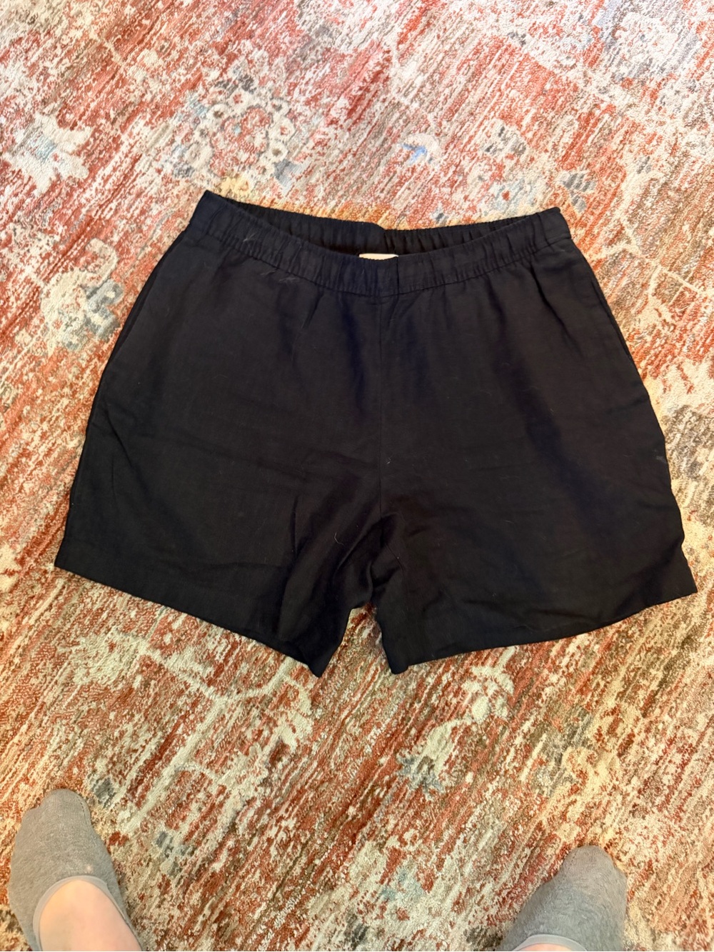 Calvin Klein Black Men's Flat Front linen Shorts